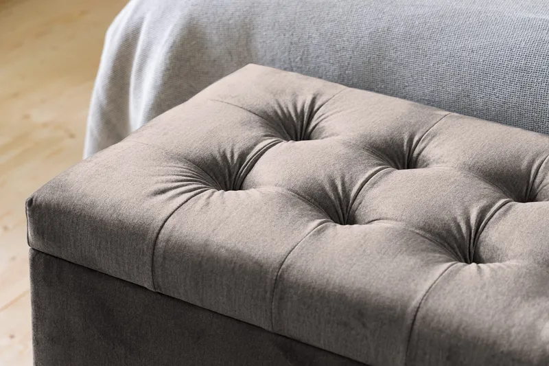 Ella Sängkista 140cm Rutig - Svart - Möbler - Sovrum - Förvaring sovrum - Sängkista