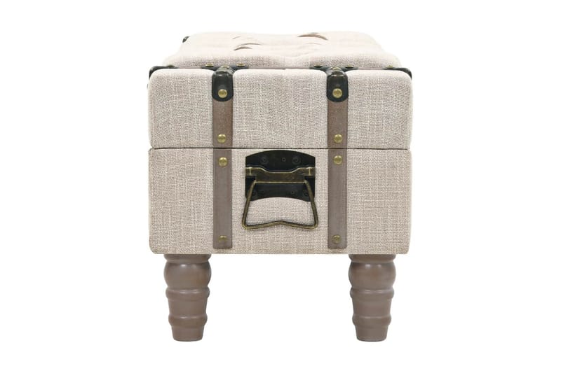 Förvaringsbänk massivt trä och stål 111x34x37 cm - Vit - Möbler - Sovrum - Förvaring sovrum - Sängkista