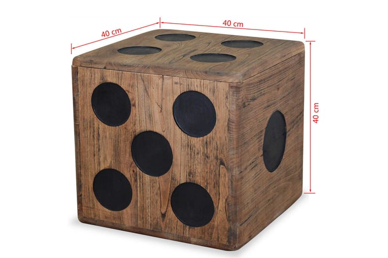 Förvaringsbox mindi-trä 40x40x40 cm tärningsdesign - Brun - Möbler - Sovrum - Förvaring sovrum - Sängkista