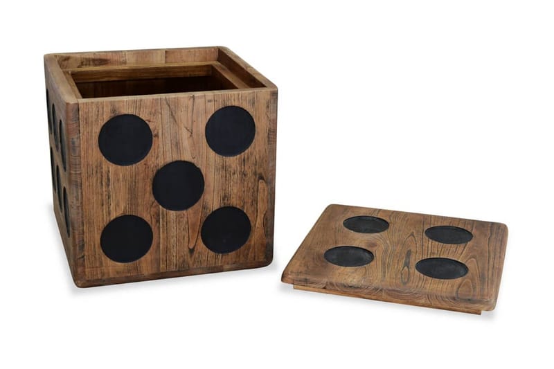 Förvaringsbox mindi-trä 40x40x40 cm tärningsdesign - Brun - Möbler - Sovrum - Förvaring sovrum - Sängkista