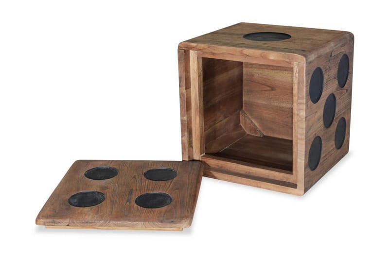 Förvaringsbox mindi-trä 40x40x40 cm tärningsdesign - Brun - Möbler - Sovrum - Förvaring sovrum - Sängkista