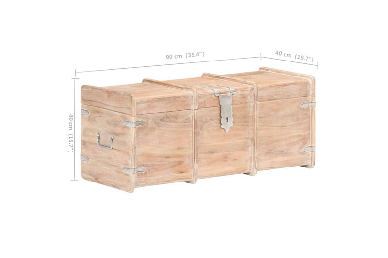 Förvaringskista 90x40x40 cm massivt akaciaträ - Brun - Möbler - Sovrum - Förvaring sovrum - Sängkista