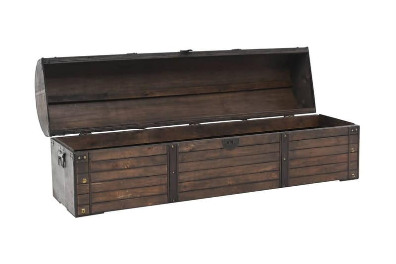 Förvaringskista massivt trä vintagestil 120x30x40 cm - Brun - Möbler - Sovrum - Förvaring sovrum - Sängkista