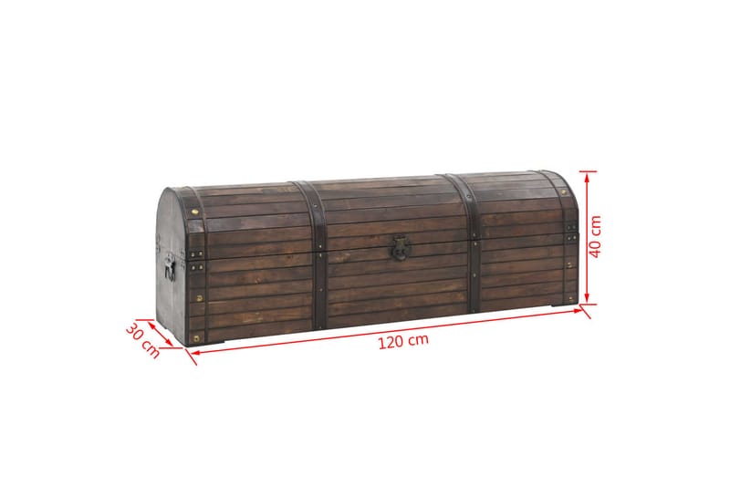 Förvaringskista massivt trä vintagestil 120x30x40 cm - Brun - Sängkista - Förvaringskista & sängkista