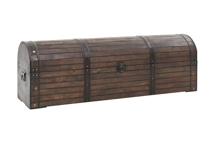 Förvaringskista massivt trä vintagestil 120x30x40 cm - Brun - Sängkista - Förvaringskista & sängkista