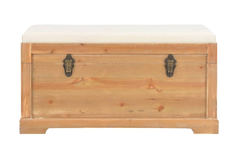 Förvaringskista med dyna 80x40x40 cm MDF - Brun - Möbler - Sovrum - Förvaring sovrum - Sängkista