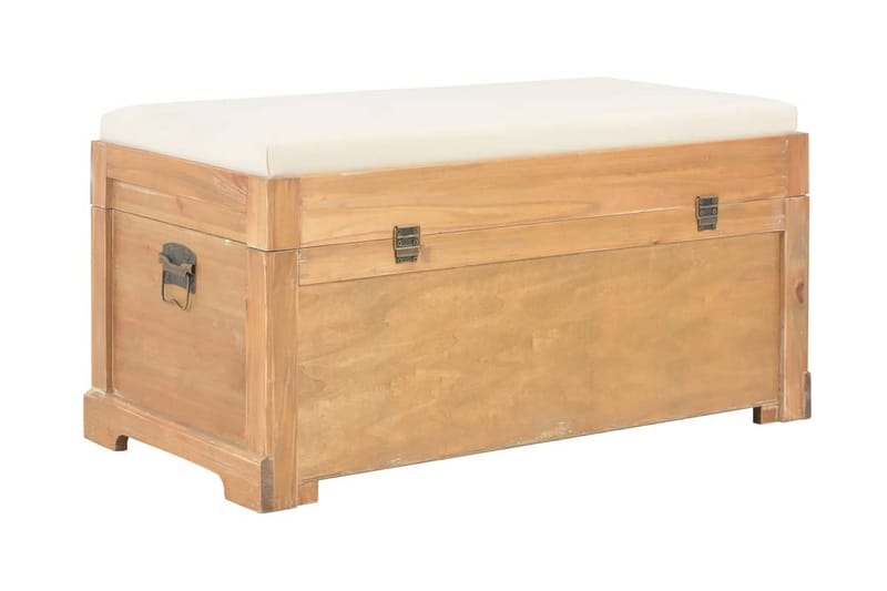 Förvaringskista med dyna 80x40x40 cm MDF - Brun - Möbler - Sovrum - Förvaring sovrum - Sängkista