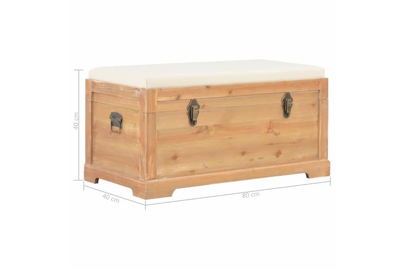 Förvaringskista med dyna 80x40x40 cm MDF - Brun - Möbler - Sovrum - Förvaring sovrum - Sängkista
