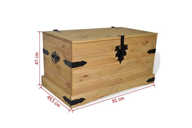 Förvaringskista mexikansk Coronastil furu 91x49,5x47 cm - Brun - Möbler - Sovrum - Förvaring sovrum - Sängkista