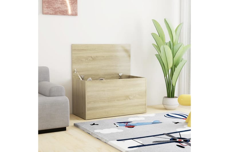 Förvaringskista sonoma-ek 84x42x46 cm spånskiva - Ek - Möbler - Sovrum - Förvaring sovrum - Sängkista