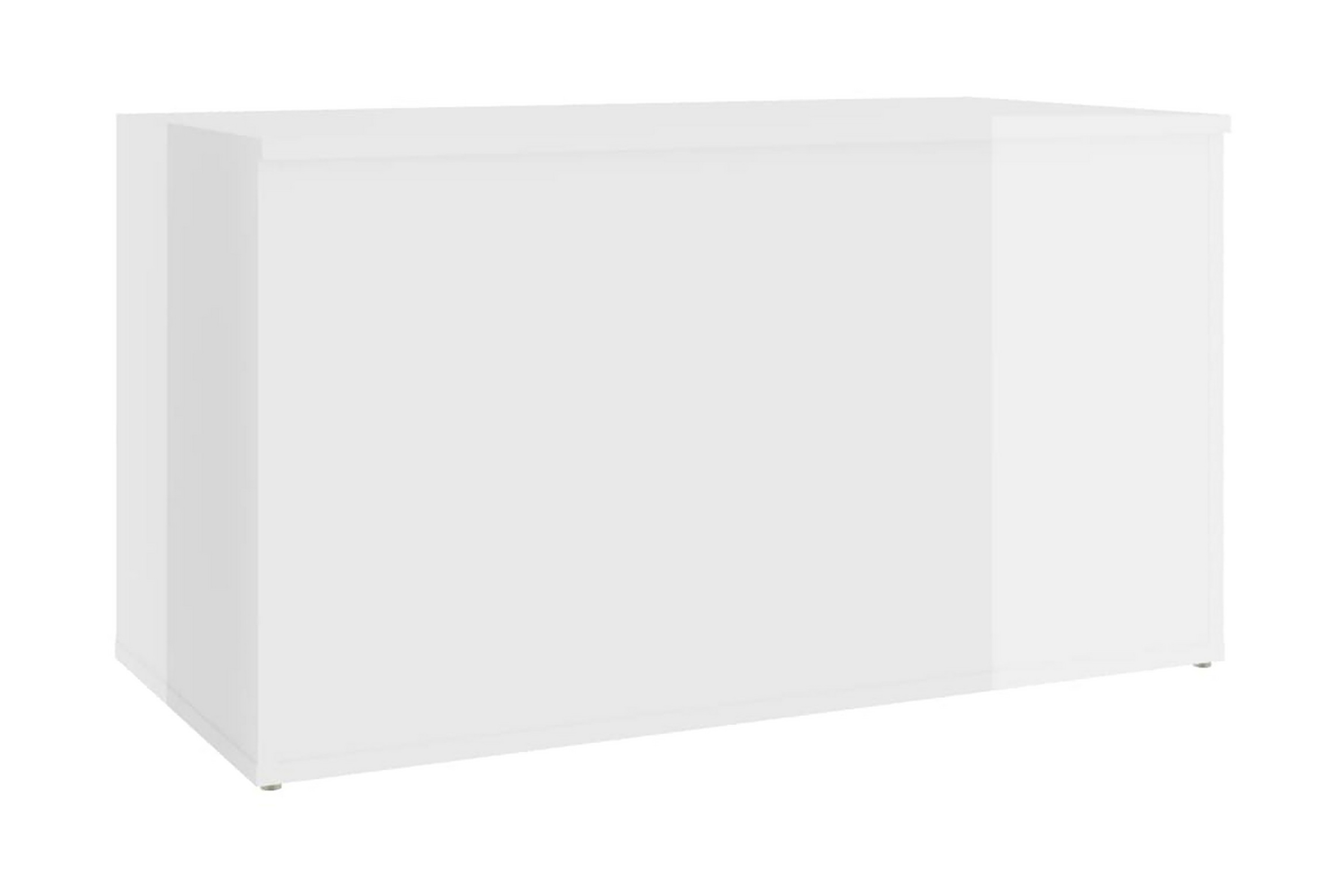 Förvaringskista vit högglans 84x42x46 cm spånskiva – Vit högglans