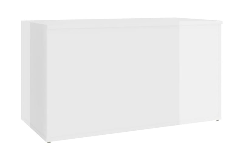 Förvaringskista vit högglans 84x42x46 cm spånskiva - Vit högglans - Sängkista - Förvaringskista & sängkista