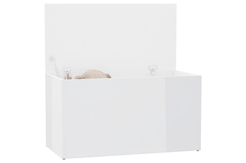 Förvaringskista vit högglans 84x42x46 cm spånskiva - Vit högglans - Möbler - Sovrum - Förvaring sovrum - Sängkista