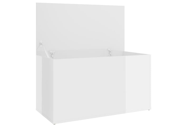 Förvaringskista vit högglans 84x42x46 cm spånskiva - Vit högglans - Möbler - Sovrum - Förvaring sovrum - Sängkista