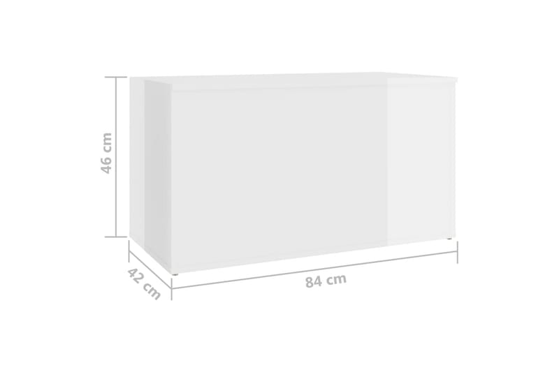 Förvaringskista vit högglans 84x42x46 cm spånskiva - Vit högglans - Möbler - Sovrum - Förvaring sovrum - Sängkista
