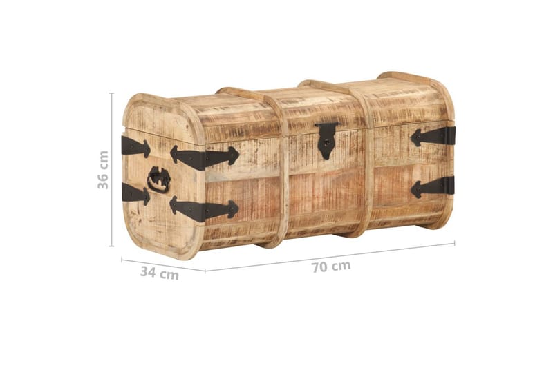 Förvaringskistor 2 st massivt mangoträ - Brun - Sängkista - Förvaringskista & sängkista