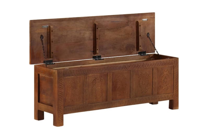 Förvaringslåda 110x30x40 cm massivt mangoträ - Brun - Möbler - Sovrum - Förvaring sovrum - Sängkista