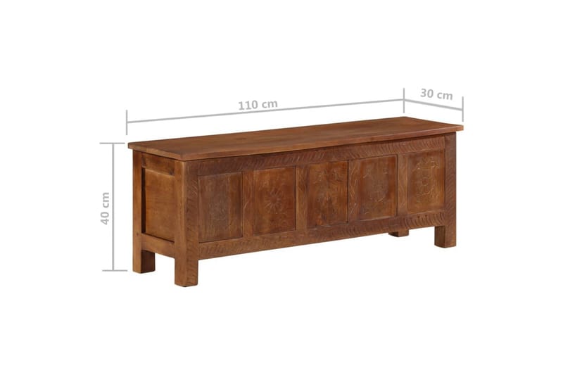 Förvaringslåda 110x30x40 cm massivt mangoträ - Brun - Möbler - Sovrum - Förvaring sovrum - Sängkista