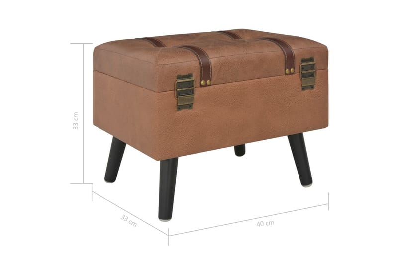 Förvaringspall 40 cm brun konstläder - Brun - Möbler - Sovrum - Förvaring sovrum - Sängkista
