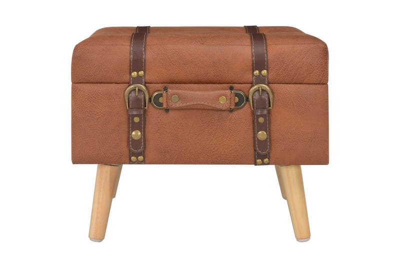Förvaringspallar 3 st beige konstläder - Brun - Möbler - Sovrum - Förvaring sovrum - Sängkista