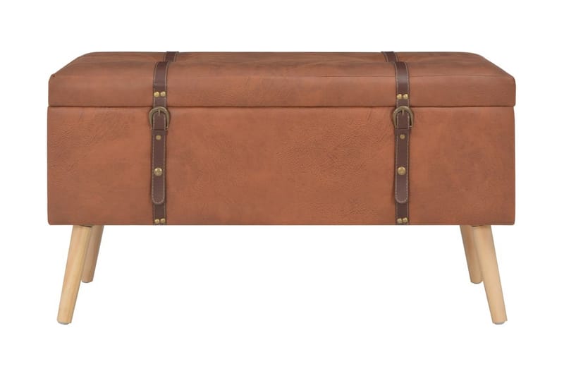 Förvaringspallar 3 st beige konstläder - Brun - Möbler - Sovrum - Förvaring sovrum - Sängkista
