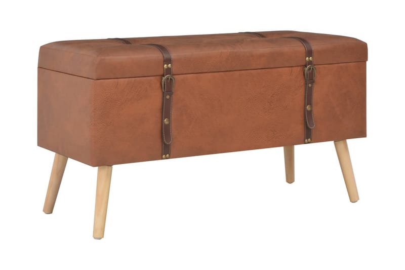 Förvaringspallar 3 st beige konstläder - Brun - Möbler - Sovrum - Förvaring sovrum - Sängkista