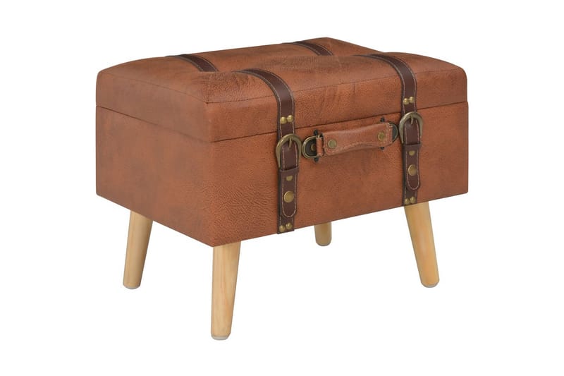 Förvaringspallar 3 st beige konstläder - Brun - Möbler - Sovrum - Förvaring sovrum - Sängkista