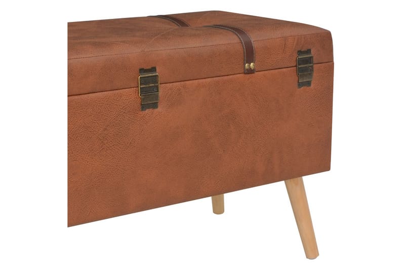 Förvaringspallar 3 st beige konstläder - Brun - Möbler - Sovrum - Förvaring sovrum - Sängkista