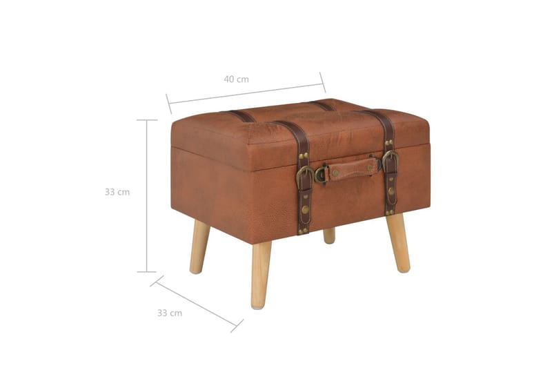 Förvaringspallar 3 st beige konstläder - Brun - Möbler - Sovrum - Förvaring sovrum - Sängkista