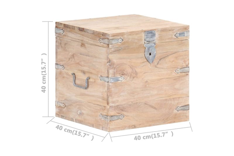 Kista 40x40x40 cm massivt akaciaträ - Brun - Möbler - Sovrum - Förvaring sovrum - Sängkista