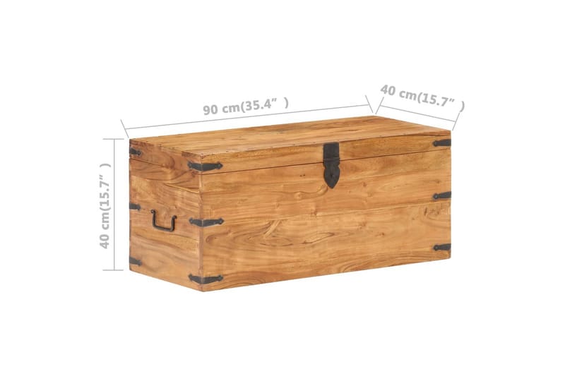 Kista 90x40x40 cm massivt akaciaträ - Brun - Möbler - Sovrum - Förvaring sovrum - Sängkista