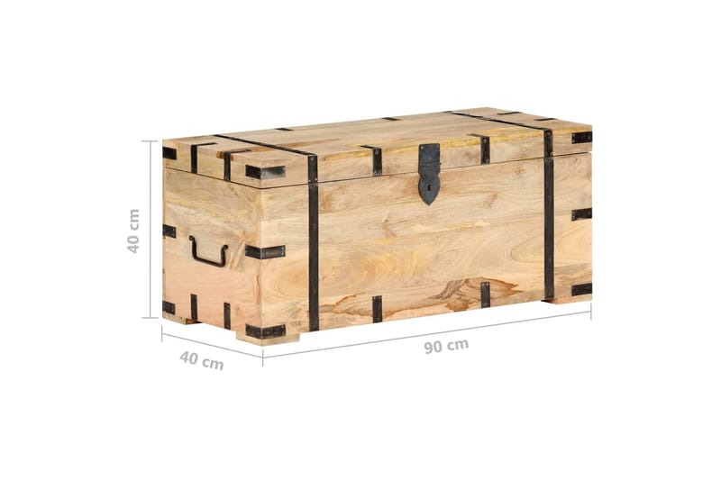 Kista 90x40x40 cm massivt mangoträ - Brun - Möbler - Sovrum - Förvaring sovrum - Sängkista