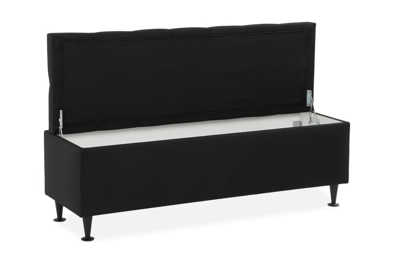 NOVELLA Sängkista 140 cm Djuphäftad Svart - Möbler - Sovrum - Förvaring sovrum - Sängkista