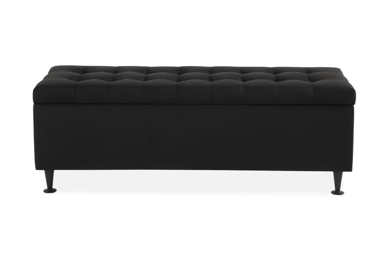 NOVELLA Sängkista 140 cm Rutig Svart - Möbler - Sovrum - Förvaring sovrum - Sängkista