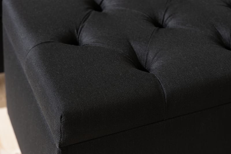 NOVELLA Sängkista 140 cm Rutig Svart - Möbler - Sovrum - Förvaring sovrum - Sängkista