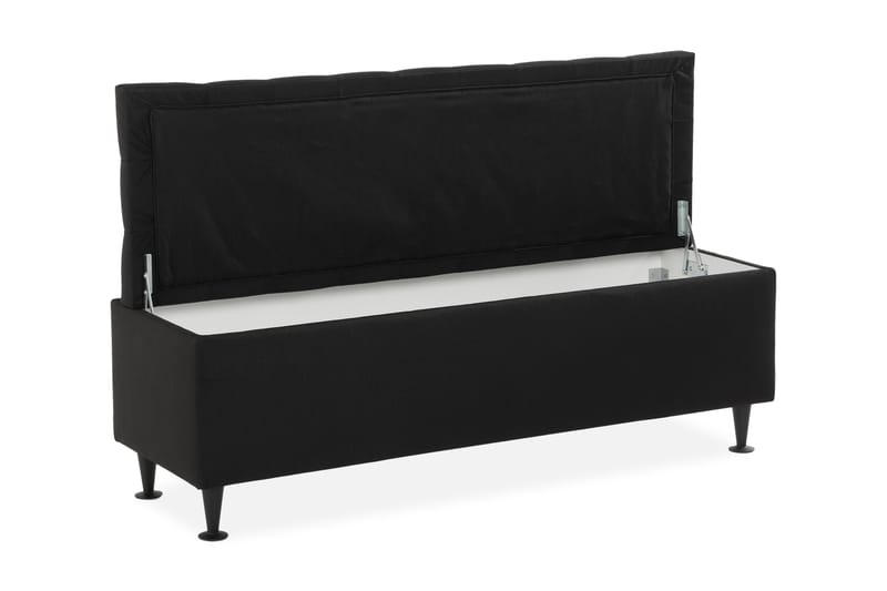 NOVELLA Sängkista 140 cm Rutig Svart - Möbler - Sovrum - Förvaring sovrum - Sängkista