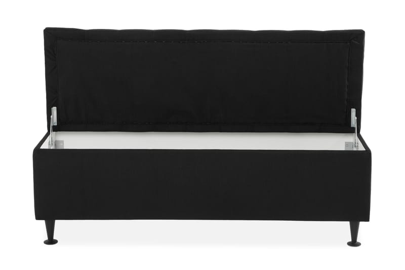 NOVELLA Sängkista 140 cm Rutig Svart - Möbler - Sovrum - Förvaring sovrum - Sängkista