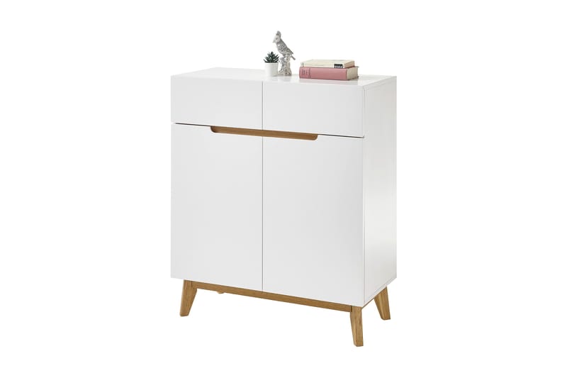 Siraaj Foajékista 85 cm - Vit/Ek - Möbler - Sovrum - Förvaring sovrum - Sängkista