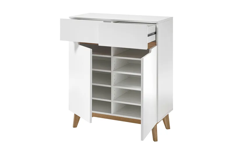 Siraaj Foajékista 85 cm - Vit/Ek - Möbler - Sovrum - Förvaring sovrum - Sängkista