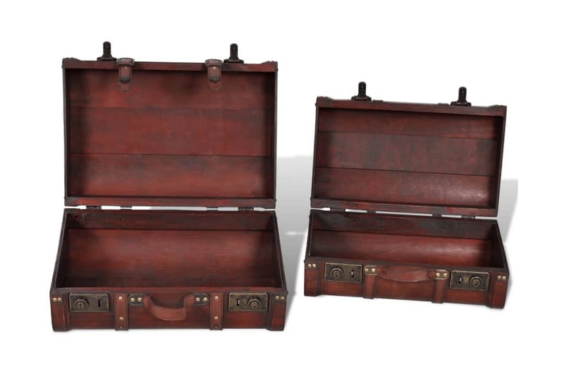 Skattkistor vintagestil 2 st trä brun - Brun - Möbler - Sovrum - Förvaring sovrum - Sängkista