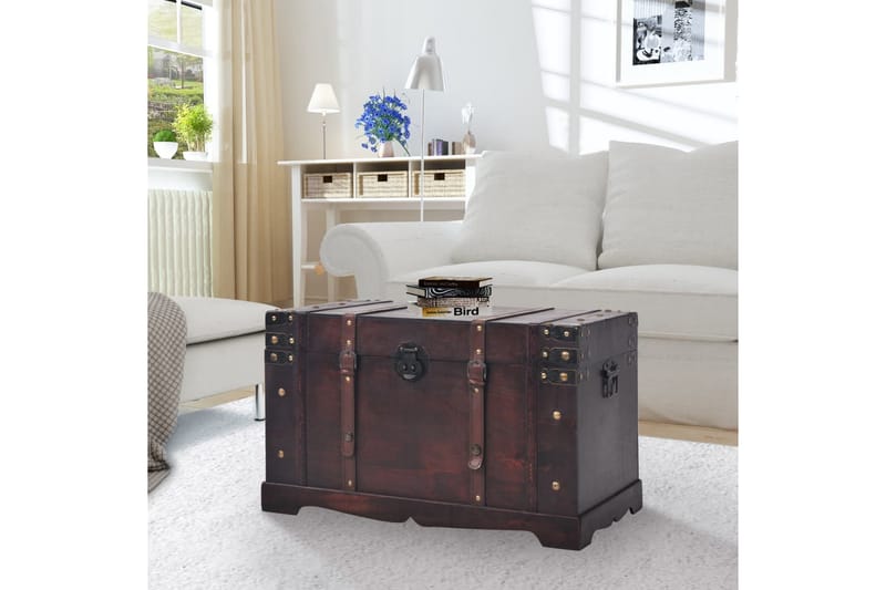 Vintagekista trä 66x38x40 cm - Brun - Möbler - Sovrum - Förvaring sovrum - Sängkista