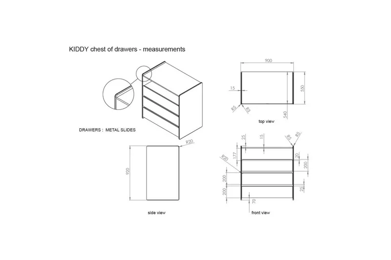 Spjälsäng med Byrå Bytesskiva garderob Bokhylla Kiddy 2-dörrar - 2-dörrar - Möbler - Sovrum - Förvaring sovrum - Sänglåda