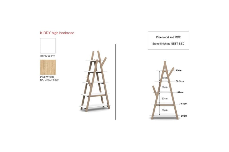 Spjälsäng med Byrå Bytesskiva garderob Bokhylla Kiddy 3-dörrars - 3-dörrars - Möbler - Sovrum - Förvaring sovrum - Sänglåda