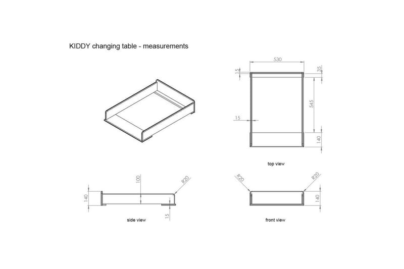 Spjälsäng med Byrå Bytesskiva garderob Bokhylla Kiddy 3-dörrars - 3-dörrars - Möbler - Sovrum - Förvaring sovrum - Sänglåda