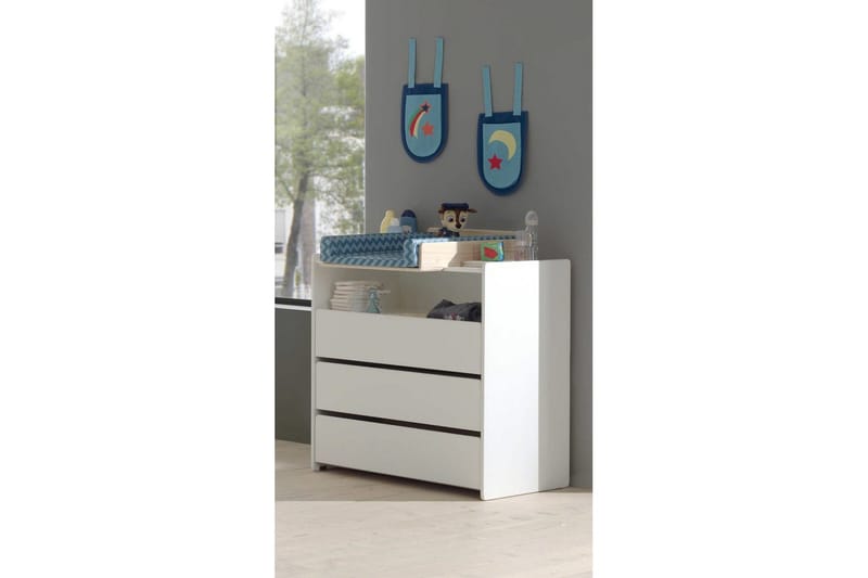 Spjälsäng med Byrå Bytesskiva garderob Bokhylla Kiddy 3-dörrars - 3-dörrars - Möbler - Sovrum - Förvaring sovrum - Sänglåda