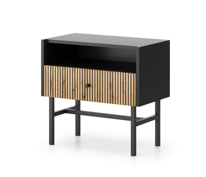 Francisca Sängbord 55 cm - Svart/Ek - Möbler - Sovrum - Sängbord