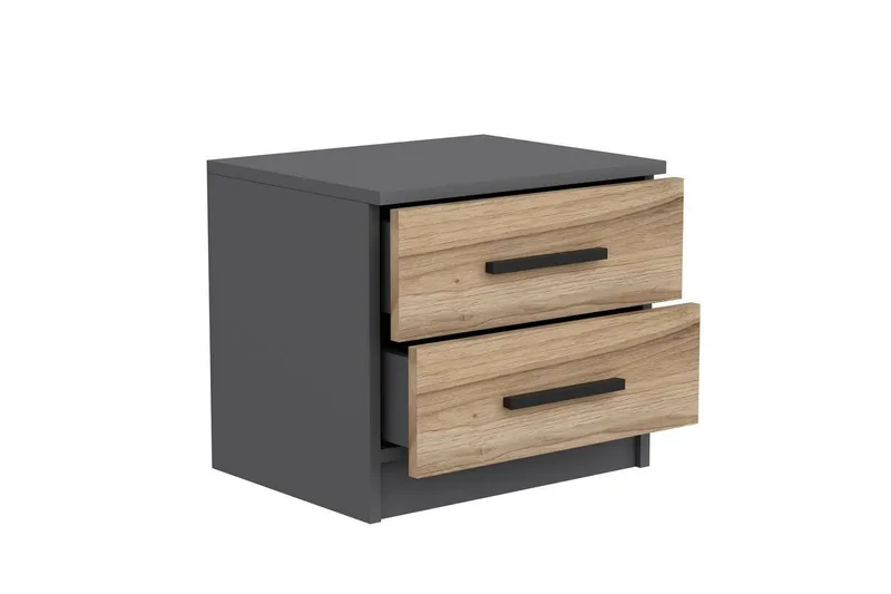 Fruitland Sängbord 50 cm - Valnöt/Antracit - Möbler - Sovrum - Sängbord