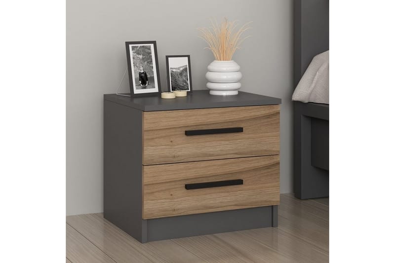 Fruitland Sängbord 50 cm - Valnöt/Antracit - Möbler - Sovrum - Sängbord