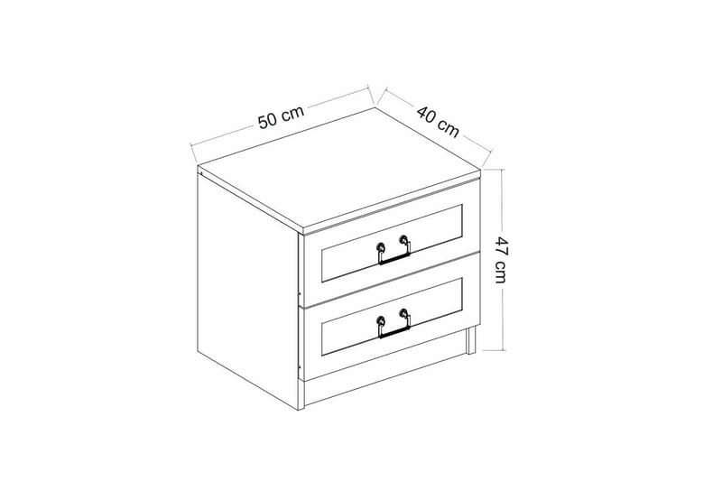 Fruitland Sängbord 54 cm - Vit - Möbler - Sovrum - Sängbord