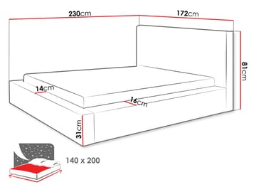 Gadi Sängram med förvaring 140x200 cm - beige - Möbler - Sovrum - Sängram & sängstomme